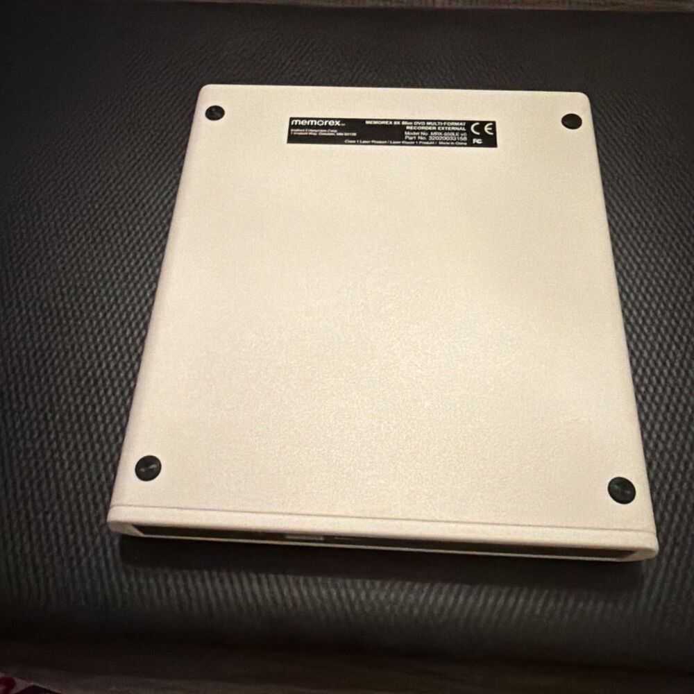 Memorex 8X Slim Multi-Format Recorder External MRX 650LE White. Untested Cond. - Picture 9 of 9